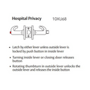 Sargent V66-10XU68-VSLL Hospital Privacy Function Cylindrical Indicator Lock, VSLL Trim Both Side, White/Red, Non-Keyed