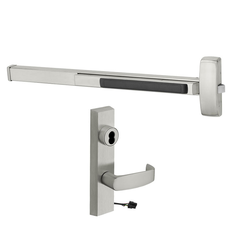 Sargent 55-56-70-8876-J-ETL-24V-US32D Electrified Rim Exit Device, Fail Secure, ETL, 24V, Pwr Off Locks Lever, SFIC Less Core, Remote Latch Retraction, Request To Exit, 37-42" Bar, Stainless Stl