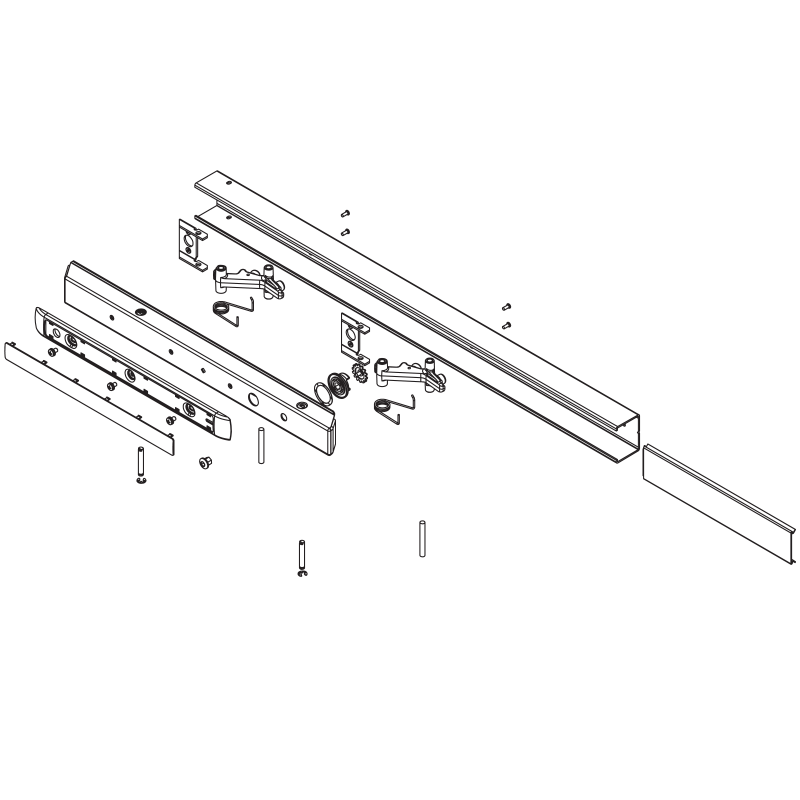 Sargent 68-2718 32d Rail Assembly Narrow Cam Lockdown, 