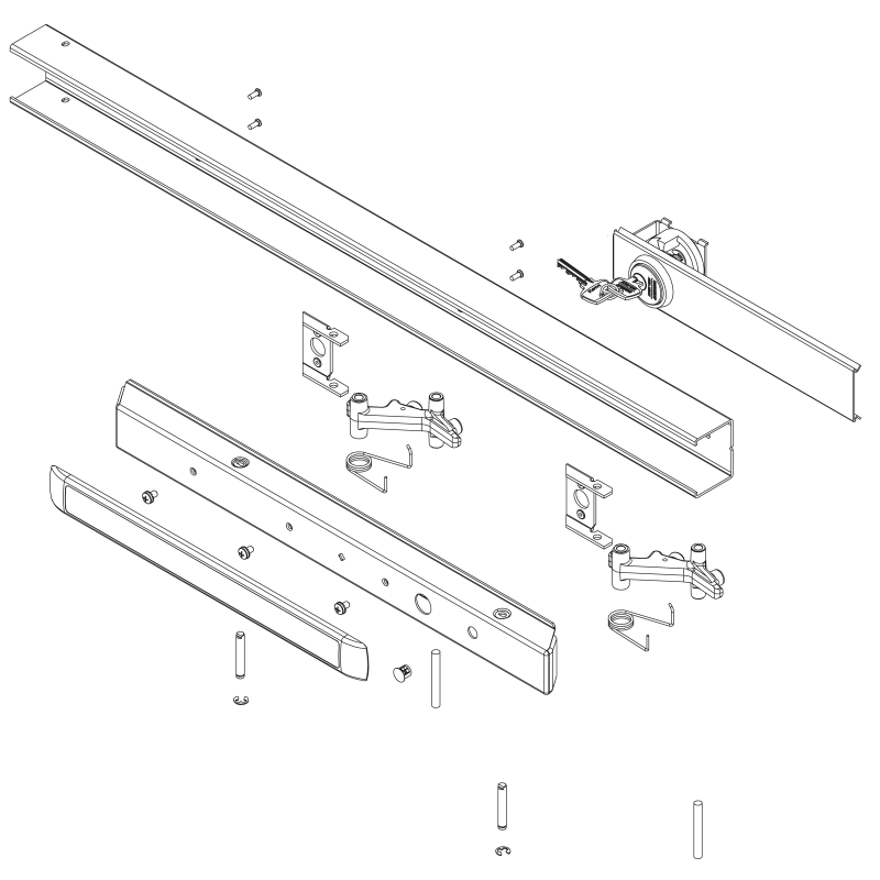 Sargent 68-2723 32d Cylinder Dogging (16) Narrow Rail Assembly, 