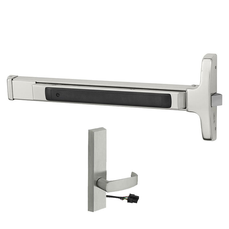 Sargent 12-8573-E-ETL-24V Narrow Stile Fire Rated Rim Exit Device, For 24"-32" Dr Width, Fail Safe, With Electrified ETL Trim