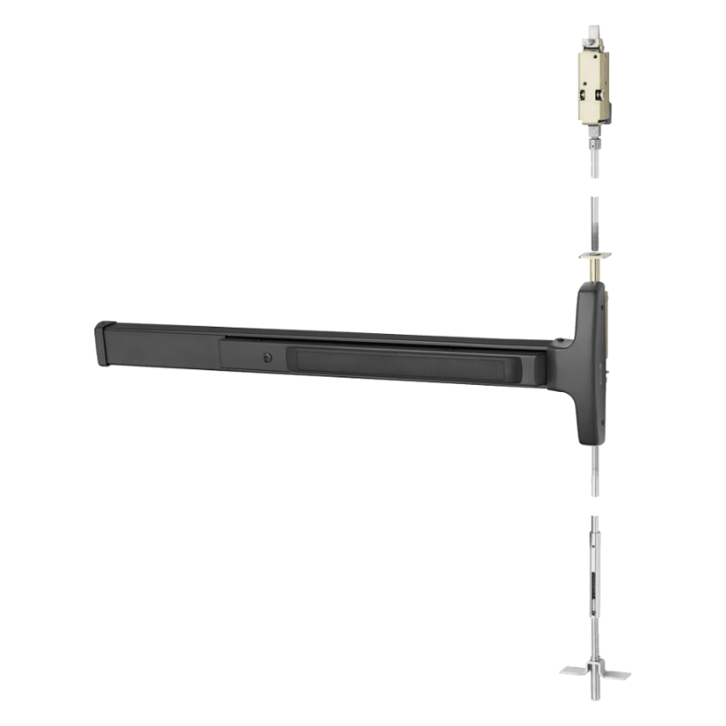 Sargent AD8410G-96 Concealed Vertical Rod Exit Device, For 96" Height, 43-48" Width Door, Exit Only Narrow Stile Pad
