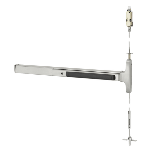 Sargent AD8410G-96 Concealed Vertical Rod Exit Device, For 96" Height, 43-48" Width Door, Exit Only Narrow Stile Pad