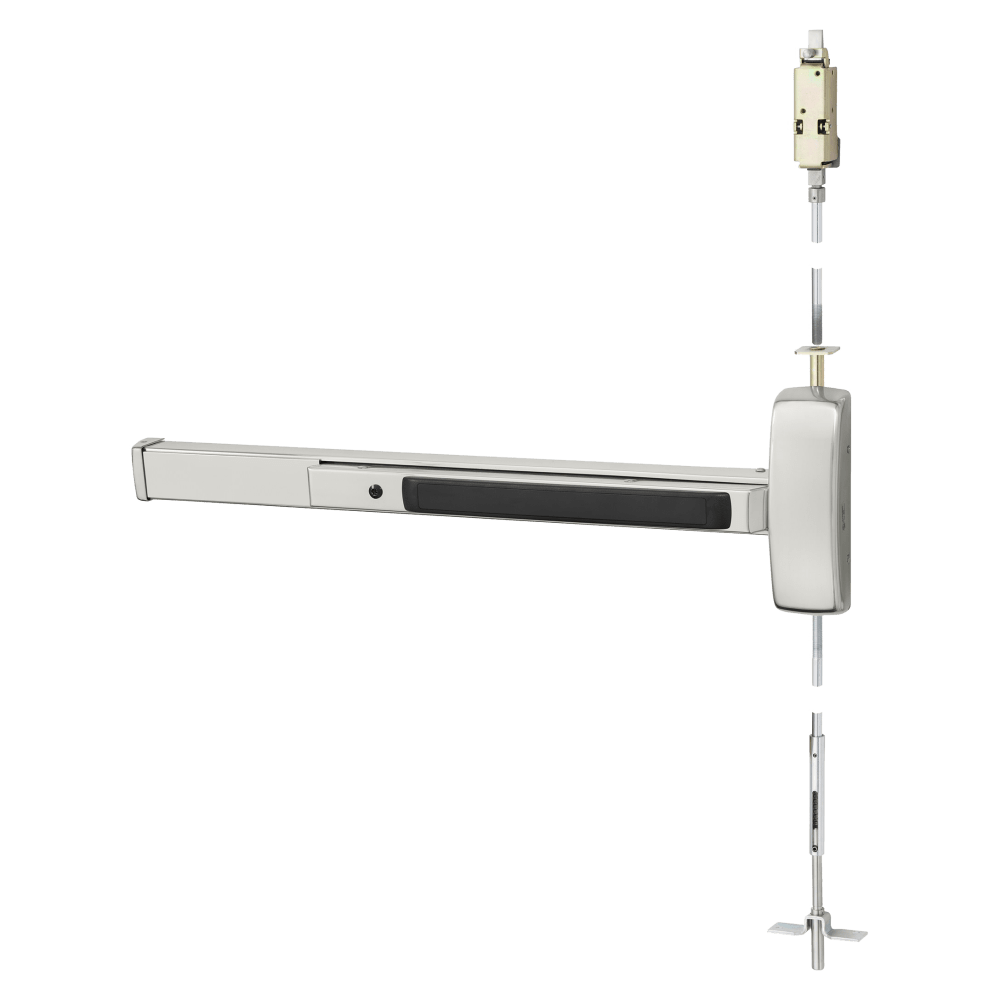 Sargent 12-WD8615J-96-US32D Fire Rated Concealed Vertical Rod Exit Dev
