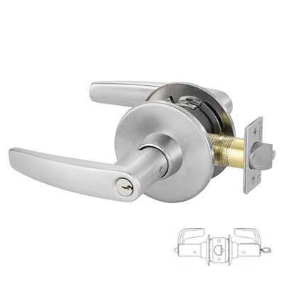 Sargent 28-11G05-US26D 11 Line Grade 1 Cylindrical Lever Lock - (28) 2-3/4" Backset, 4-7/8" Strike, Satin Chrome Finish