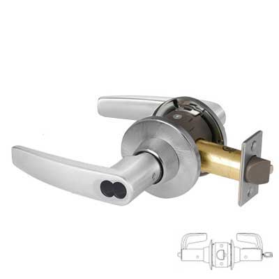 Sargent 28-11G05-US26D 11 Line Grade 1 Cylindrical Lever Lock - (28) 2-3/4" Backset, 4-7/8" Strike, Satin Chrome Finish