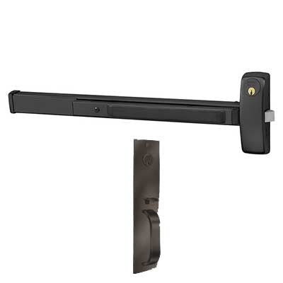 Sargent 12-8866-G-PTB Fire Rated Rim Exit Device Panic Bar Key Lock/Unlock, 43"-48" Bar, PTB Trim