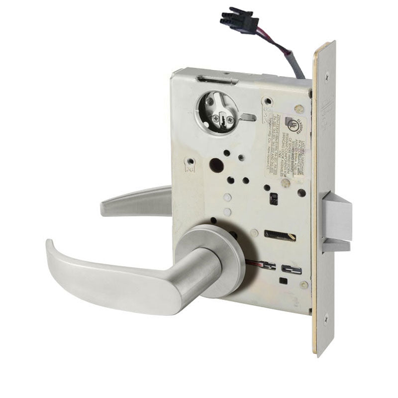 Sargent RX-LC-8237-24V-LNP Classroom 24V Electrified Mortise Lock, LN Rose, P Lever, RX Switch